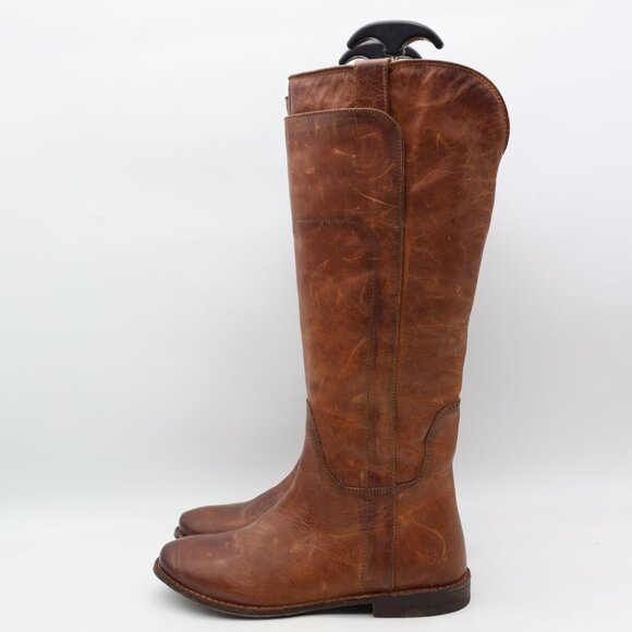 Frye Paige Tall Riding Boots Women's 6 B Brown Leather Western Cowgirl Rodeo - Picture 4 of 10